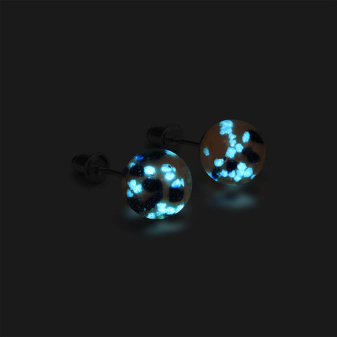 Blaubeer-Cobbler | 925er Sterlingsilber | Glühwürmchen-Glas-Ohrstecker